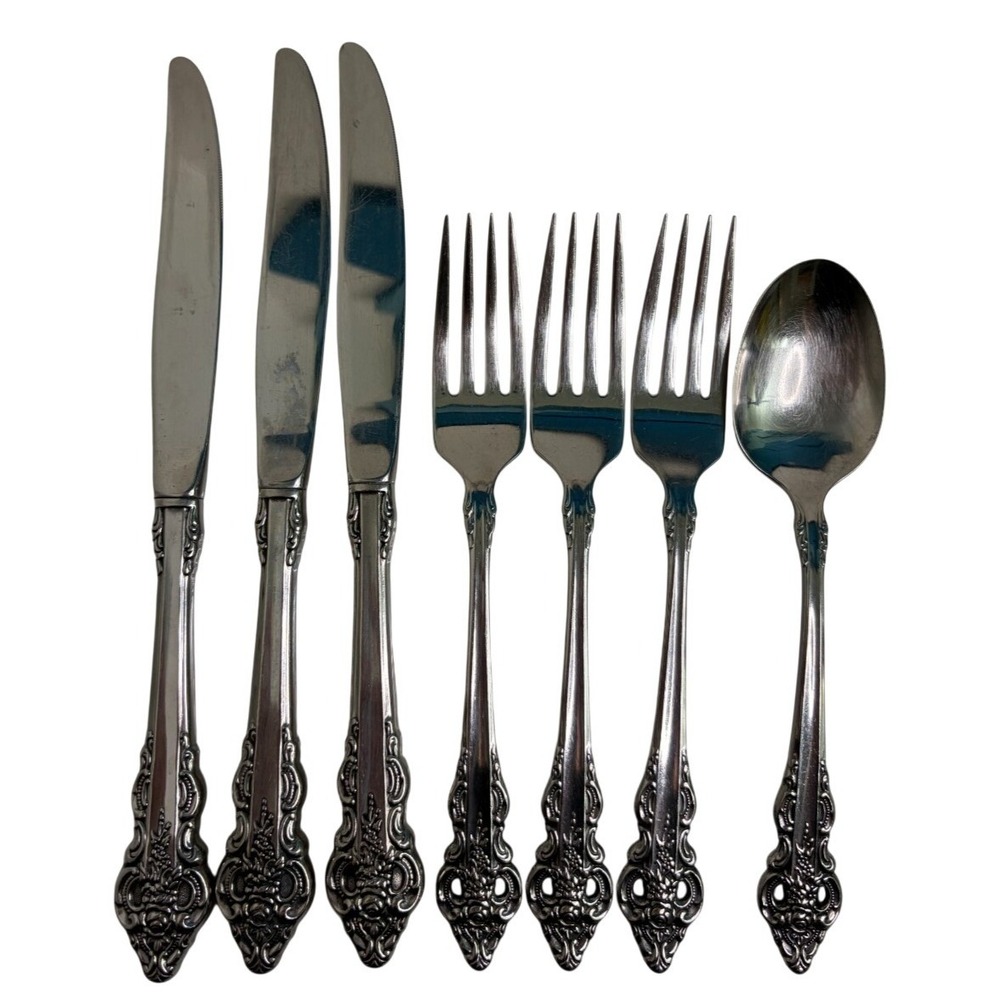Oneida Community CHERBOURG Stainless Fork Soup Spoon Knives Lot of 7